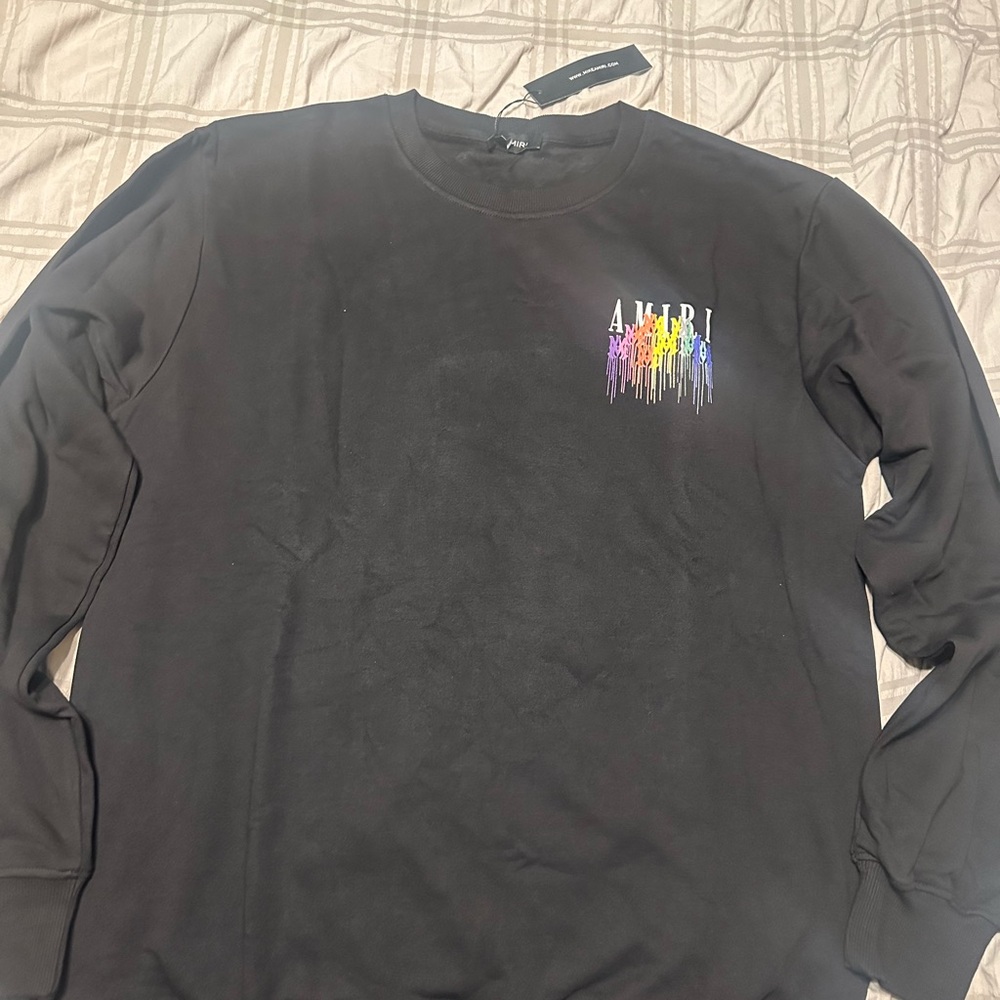 AMIRI Black Sweatshirt with Multicolor Logo